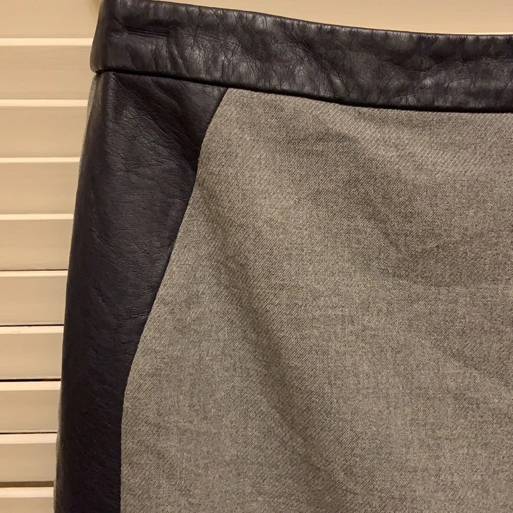8. The Limited Skirt in Heather Grey with Vegan Leather Trim